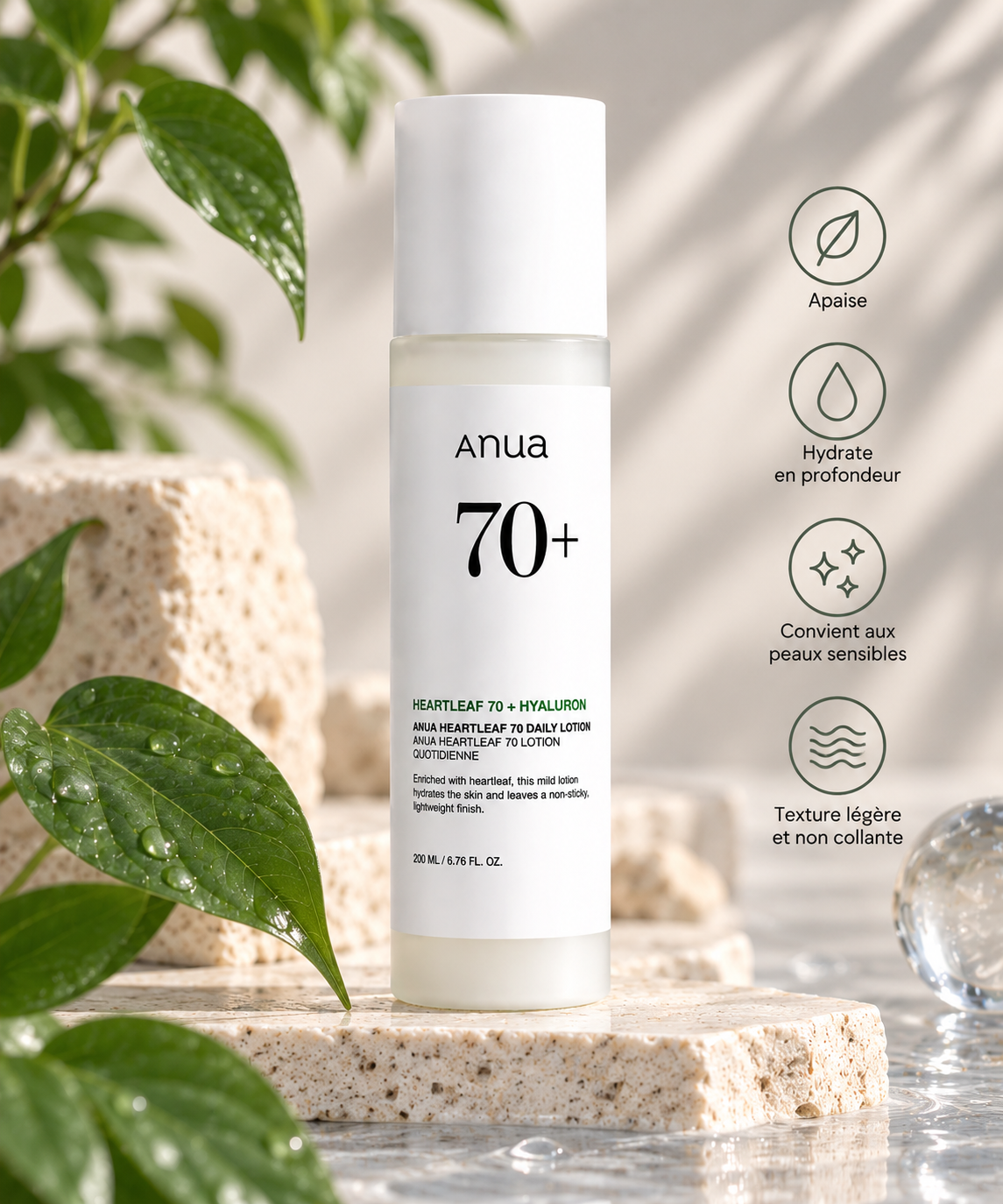 Anua – Lotion Hydratante & Apaisante Heartleaf 70% – 200 ml