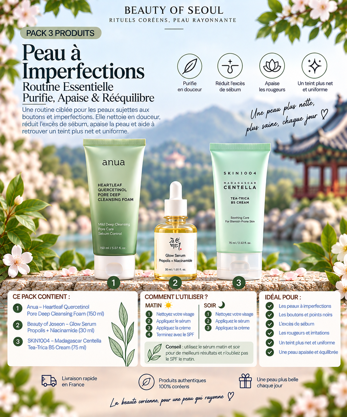 Pack peau imperfection 3 produits