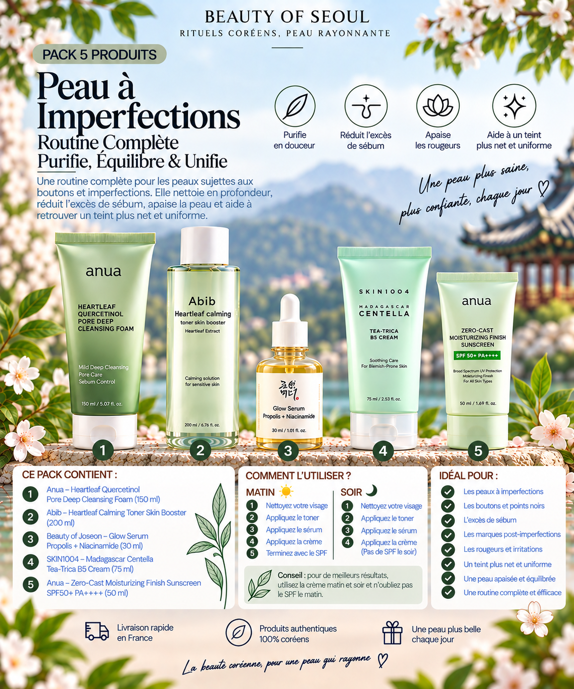 Pack peau imperfection 5 produits