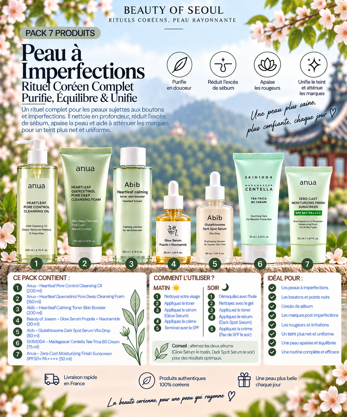 Pack peau imperfection 7 produits