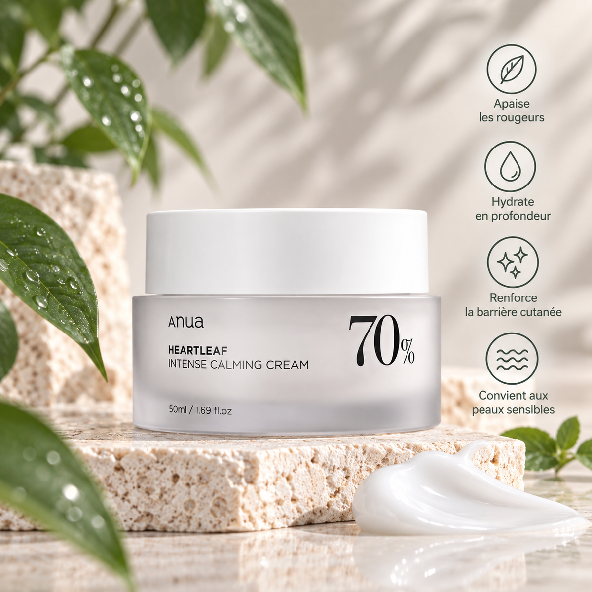 Anua – Crème Apaisante Intense Heartleaf 70% – 50 ml