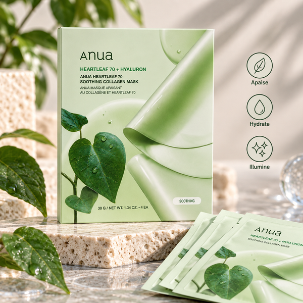Anua – Masques Collagène Apaisants Heartleaf 70% – Pack de 4