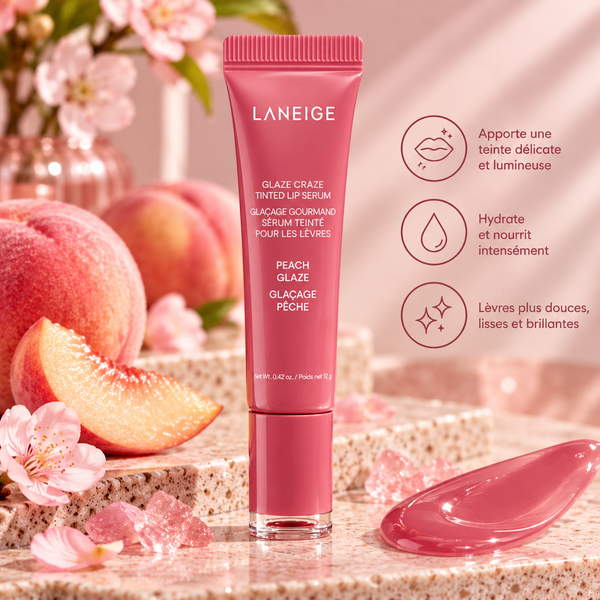 LANEIGE – Glaze Craze Tinted Lip Serum – Peach Glaze – 12 g