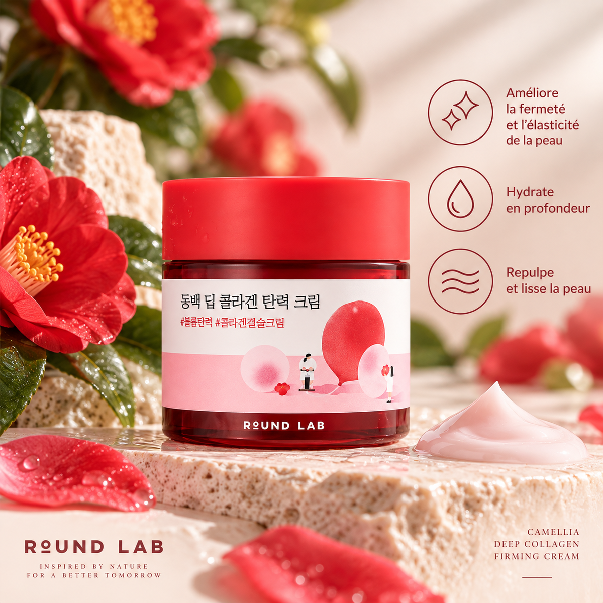 ROUND LAB – Crème Raffermissante au Collagène & Camélia – 50 ml