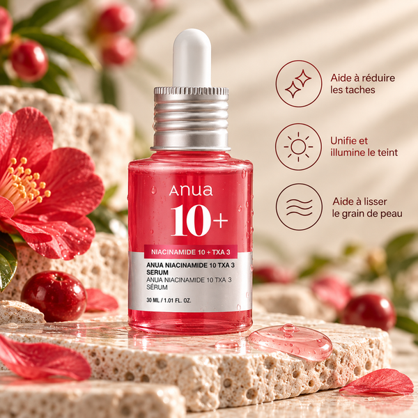 Nom : ANUA – Sérum Niacinamide 10 % + Acide Tranexamique (TXA) 3 % – 30 ml