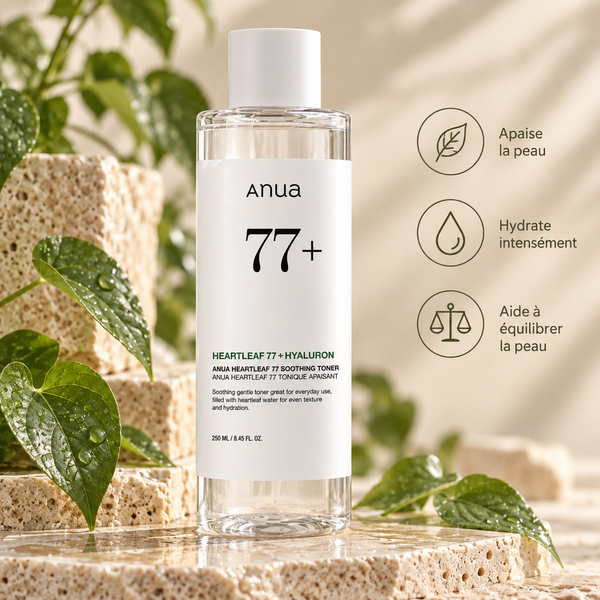 ANUA – Toner Apaisant Heartleaf 77 % + Acide Hyaluronique – 250 ml