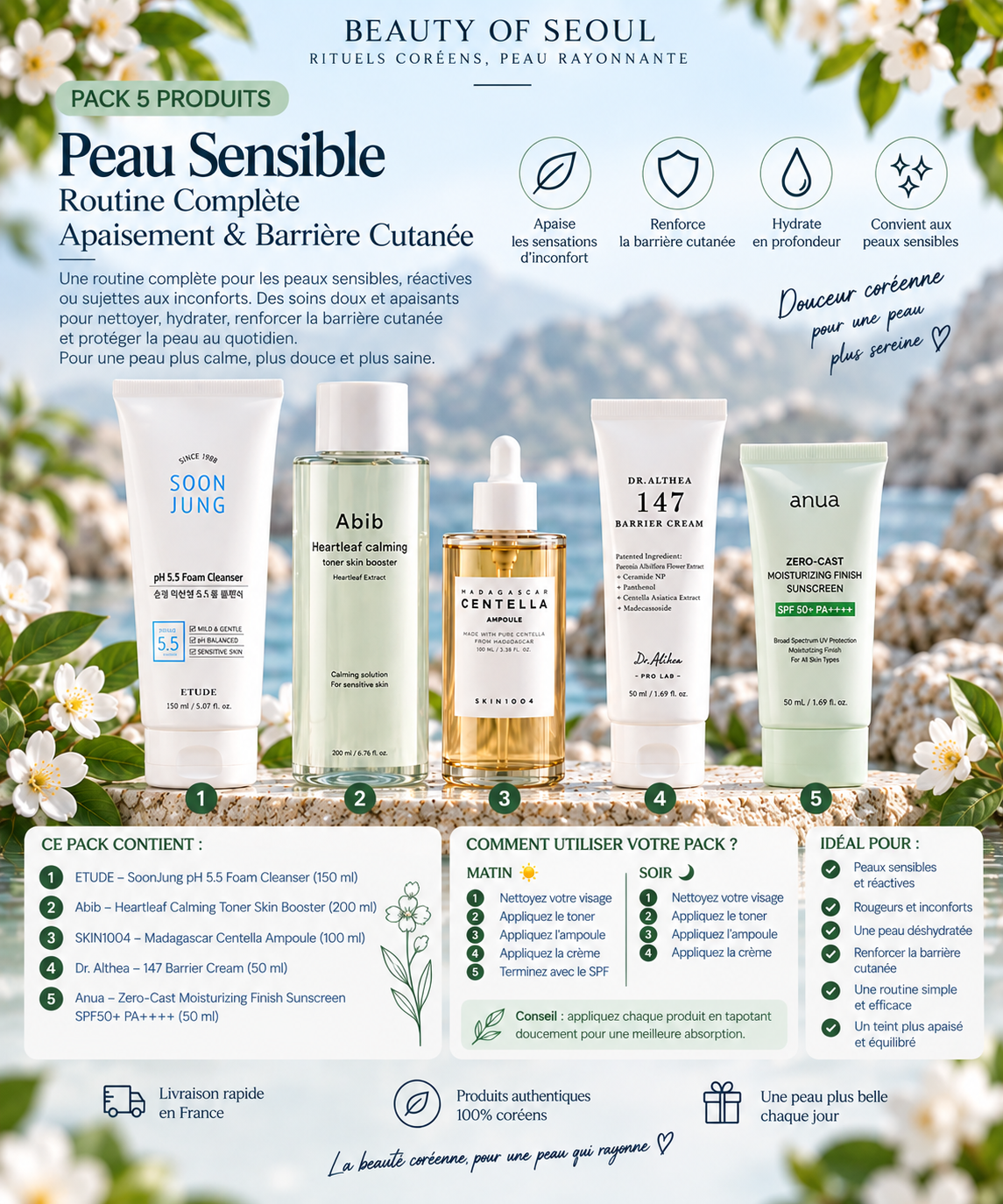 Pack peau sensible 5 produits