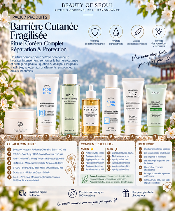 Pack barrière cutanée fragilisée 7 produits