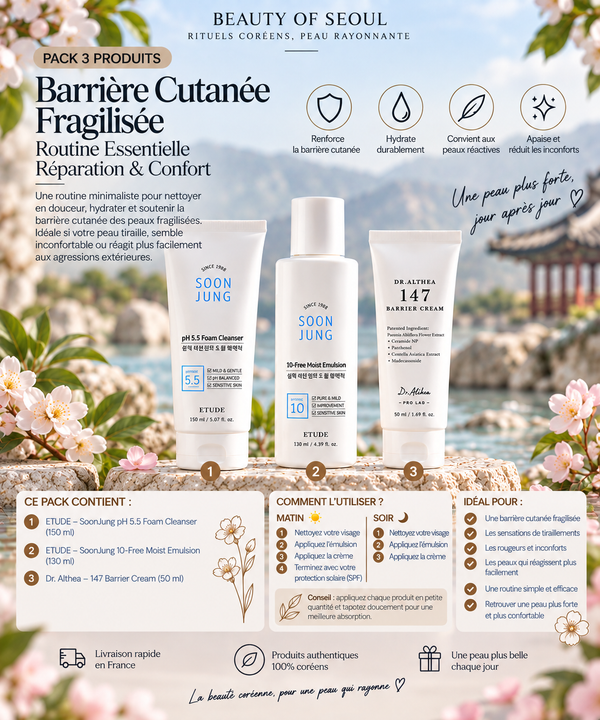 Pack barrière cutanée fragilisée 3 produits