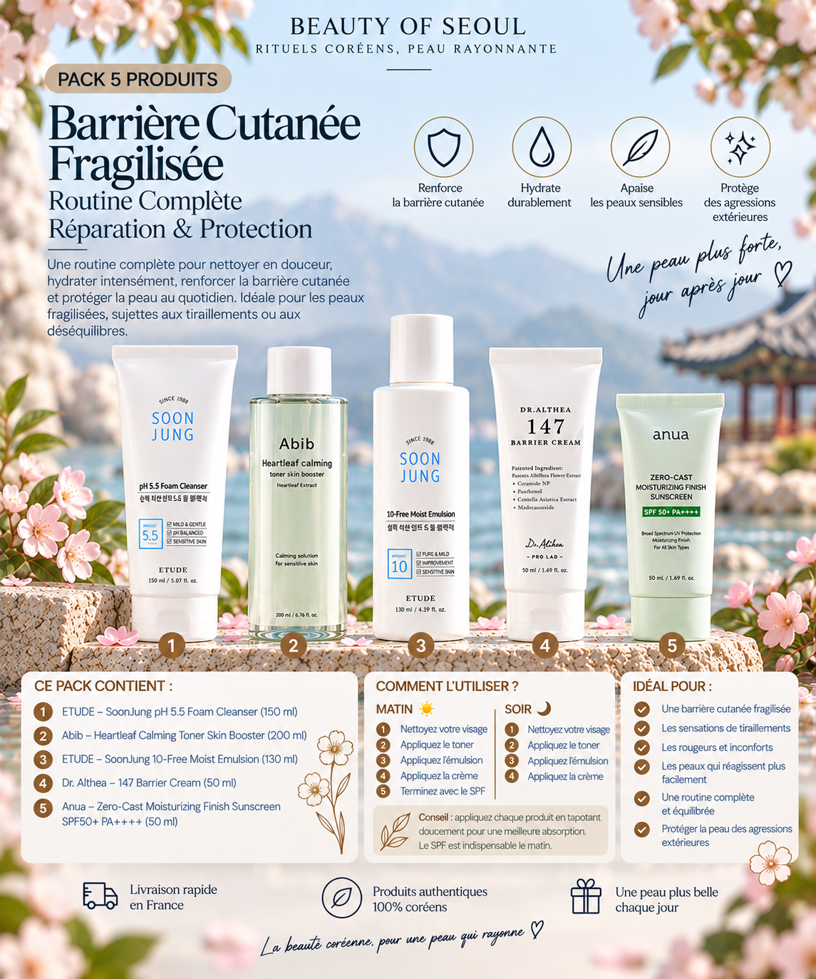 Pack barrière cutanée fragilisée 5 produits