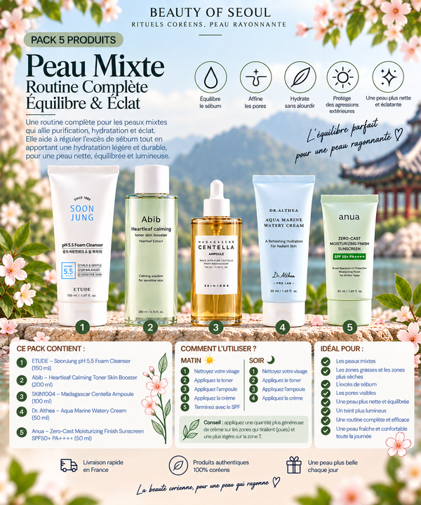 Pack peau mixte 5 produits
