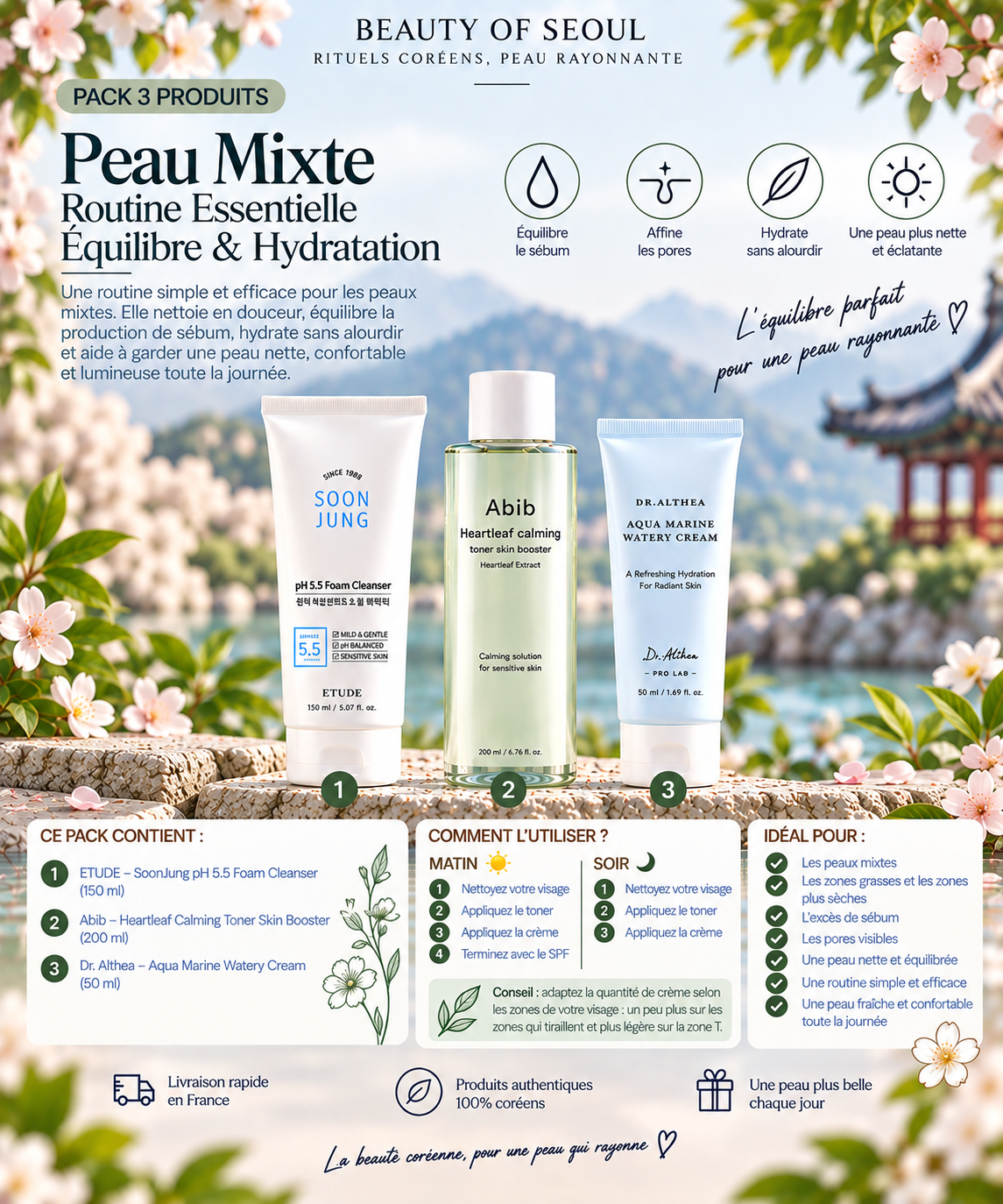 Pack peau mixte 3 produits
