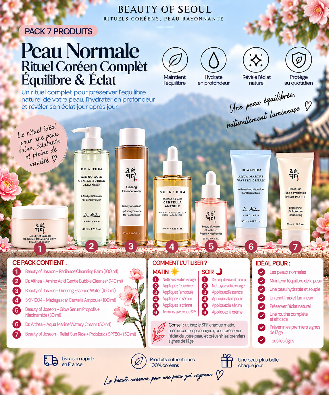 Normal skin pack 7 products